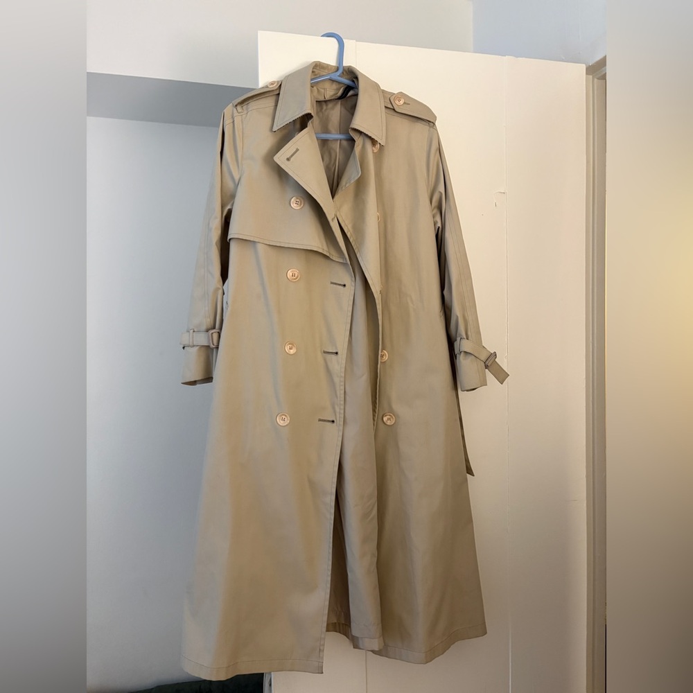 London Fog Khaki Double-Breasted Trench Coat